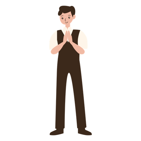 Hotel Staff Welcome Guests  Illustration