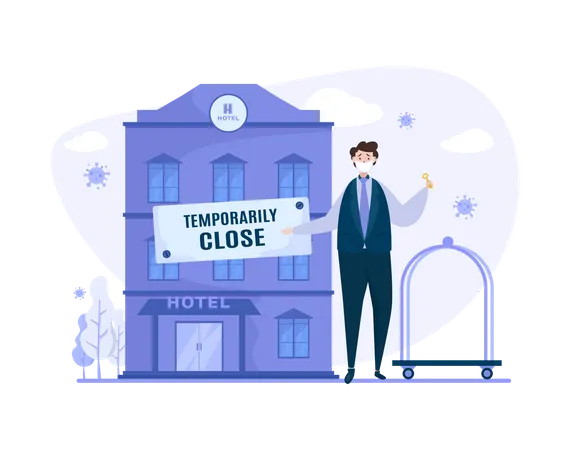 Hotel temporarily close  Illustration