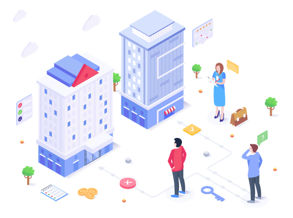 Hotel wählen  Illustration