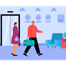 free bellman carrying baggage illustrations