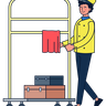 illustrations for luggage trolley