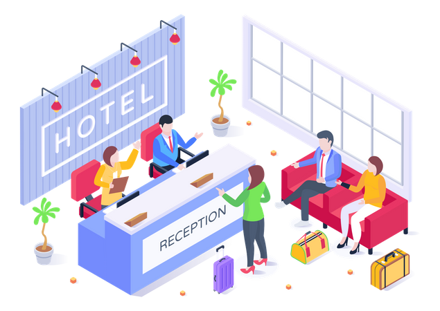 Hotelrezeption  Illustration
