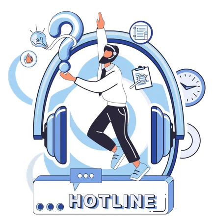 Hotline assistance Our helpline go-to service for all your technical queries  Illustration