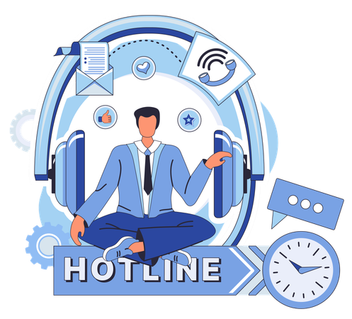 Hotline expert advice on navigating complexities internet  Illustration