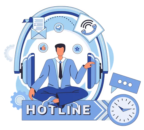 Hotline expert advice on navigating complexities internet  Illustration