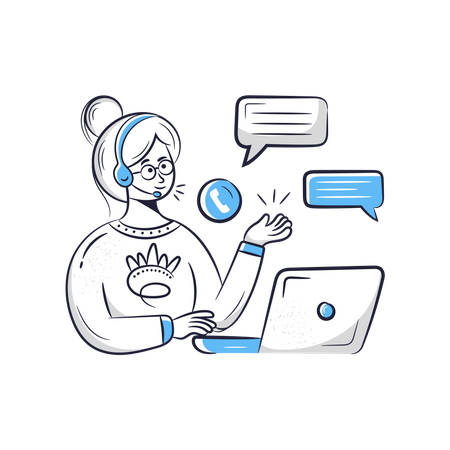 Hotline Operator  Illustration