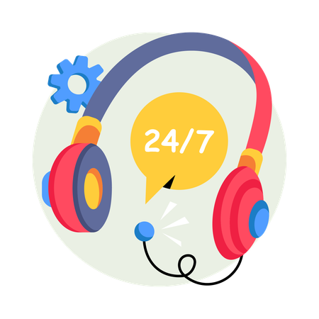 Hotline Support Service  Illustration