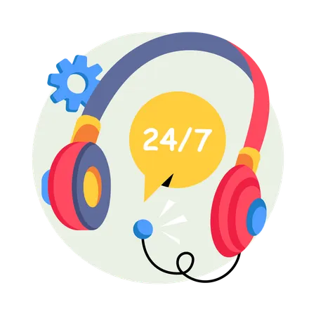 Hotline Support Service  Illustration