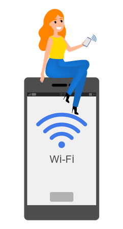 Punto de acceso para compartir red wifi móvil  Ilustración