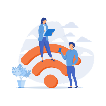 Point d'accès Wi-Fi public  Illustration