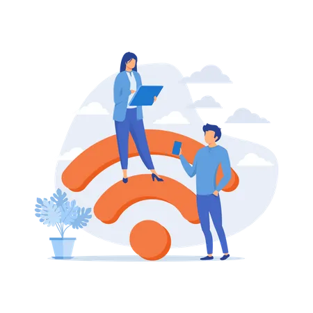 Point d'accès Wi-Fi public  Illustration