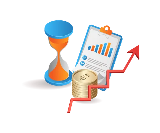 Hourglass of financial analysis  Illustration