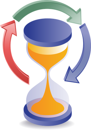 Hourglass time cycle symbol business development  Illustration