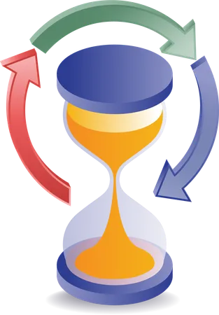 Hourglass time cycle symbol business development  Illustration