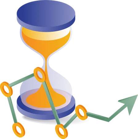 Hourglass with business growth analyst  Illustration