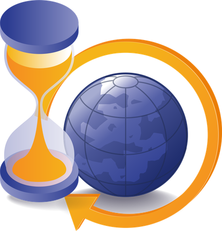 Hourglass world arrow circle rotation  Illustration