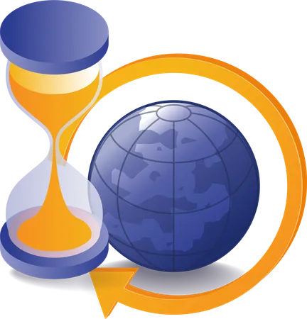 Hourglass world arrow circle rotation  Illustration