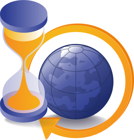 Hourglass world arrow circle rotation  Illustration