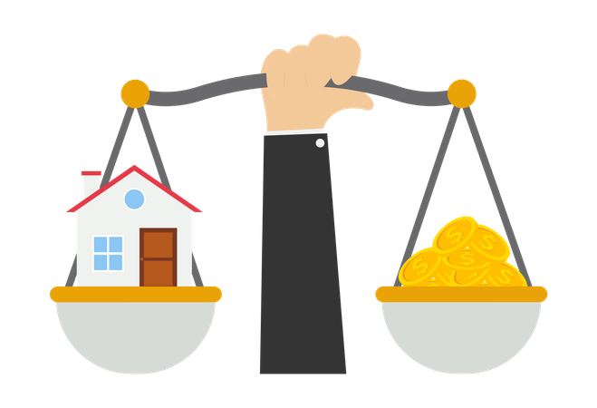 House and debt balance  Illustration