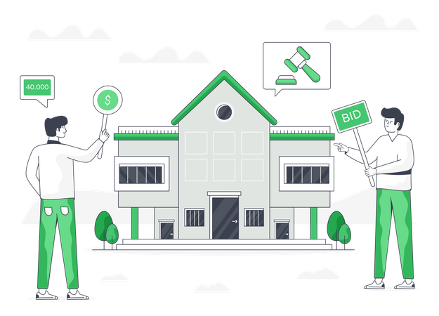 House Auction  Illustration