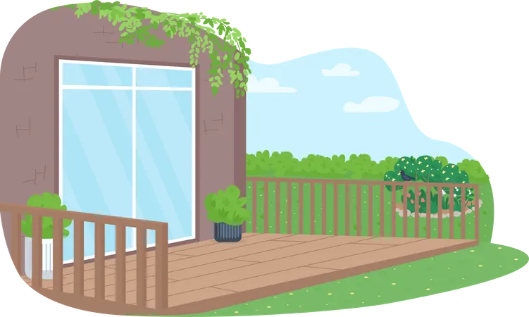 House back yard patio Illustration