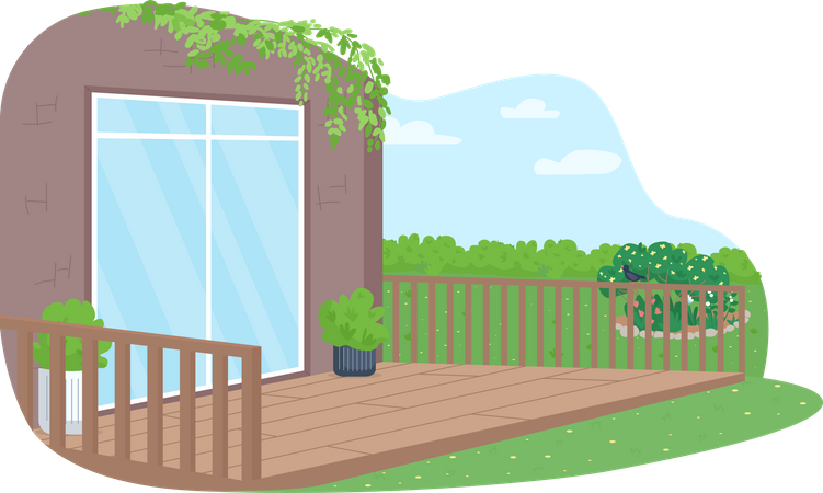 House back yard patio  Illustration