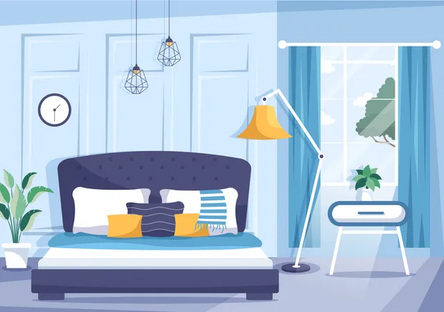 House Bedroom Interior Illustration