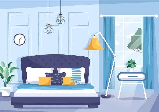 House Bedroom Interior  Illustration