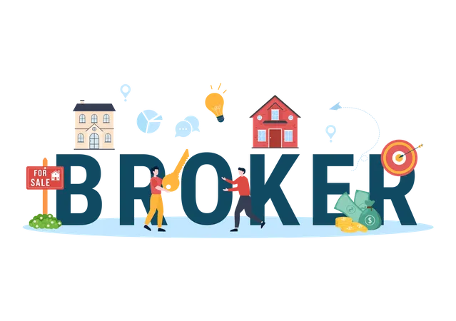 House broker  Illustration
