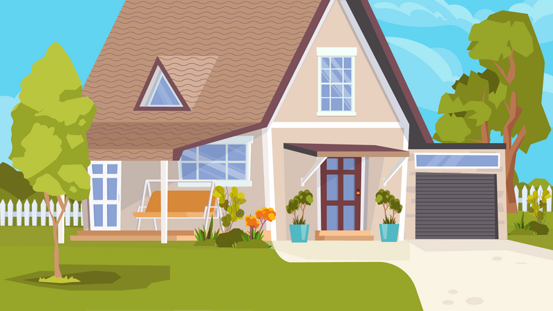 House building exterior  Illustration