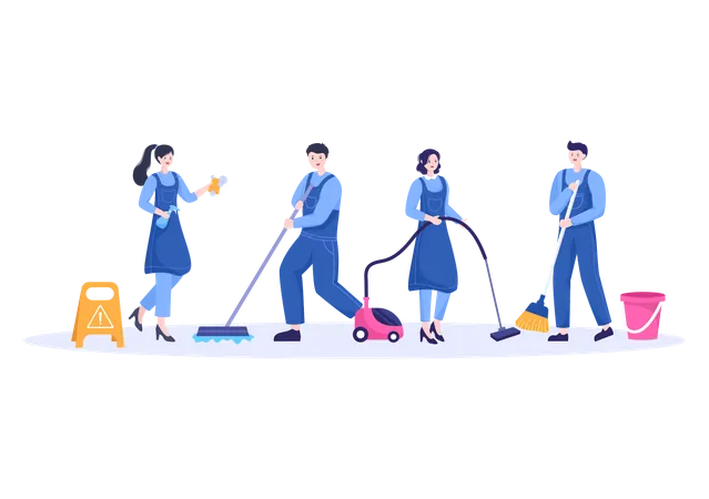 House cleaning agency  Illustration