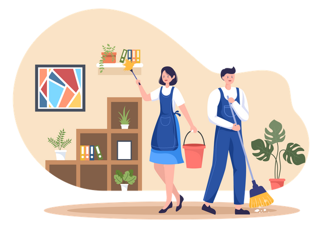 House cleaning service Illustration