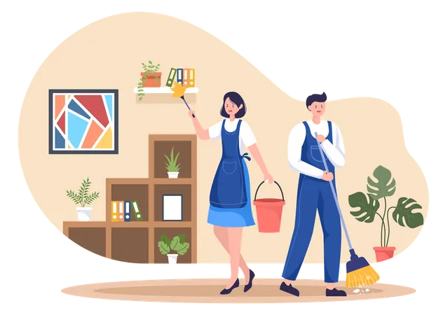 House cleaning service  Illustration