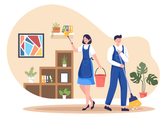 House cleaning service  Illustration