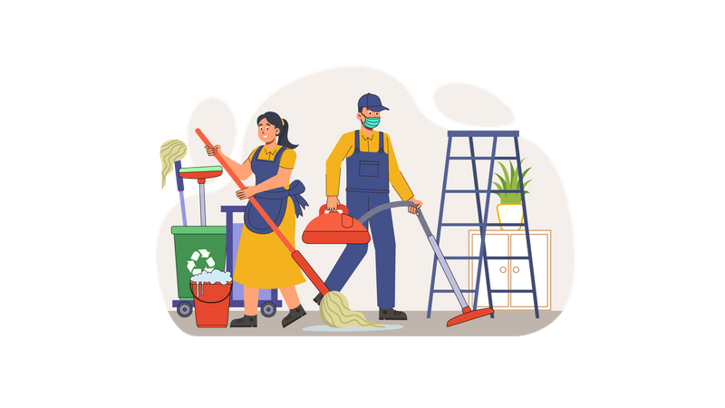 House cleaning Services Illustration