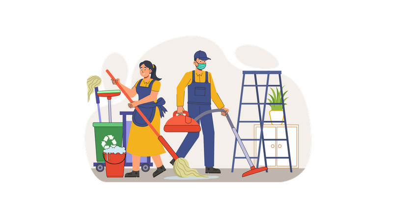 House cleaning Services  Illustration