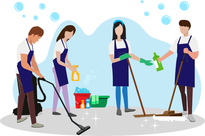 House Cleaning worker  Illustration