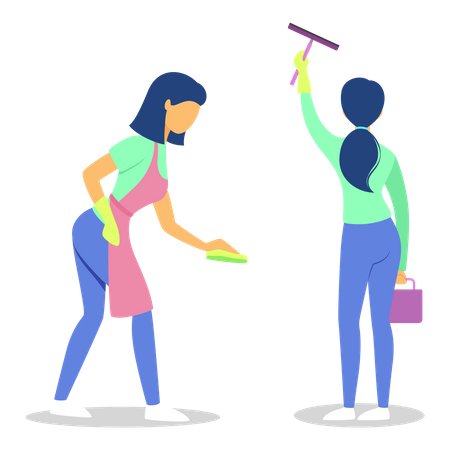 House cleaning worker Illustration
