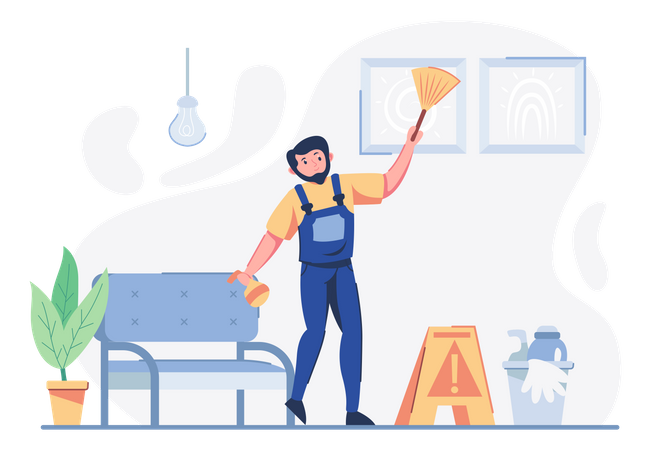 House cleaning worker Illustration