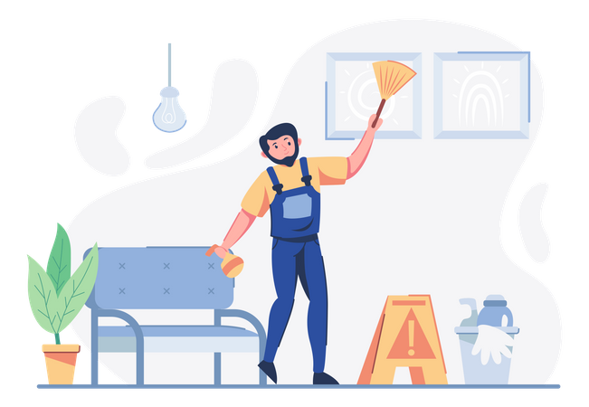 House cleaning worker  Illustration