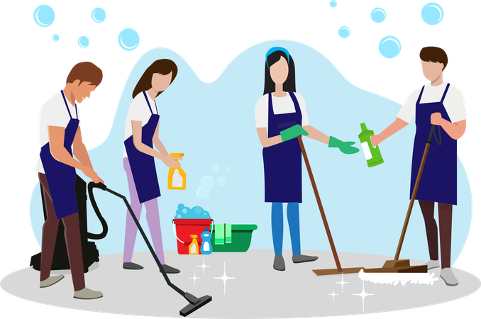 House Cleaning worker  일러스트레이션