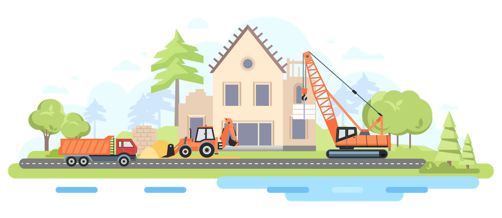 House Construction Illustration