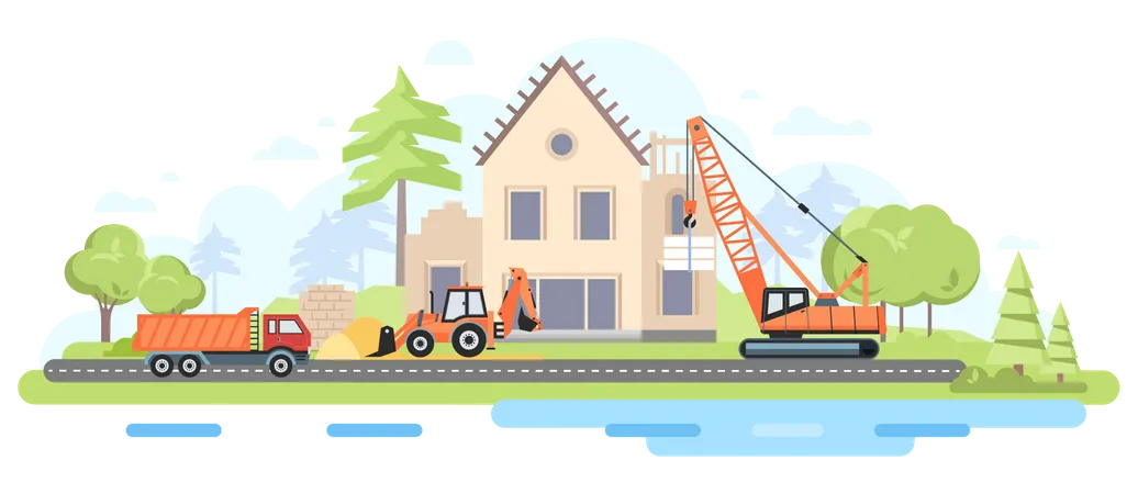 House Construction Illustration
