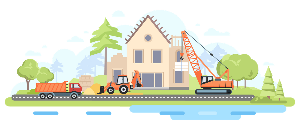 House Construction  Illustration