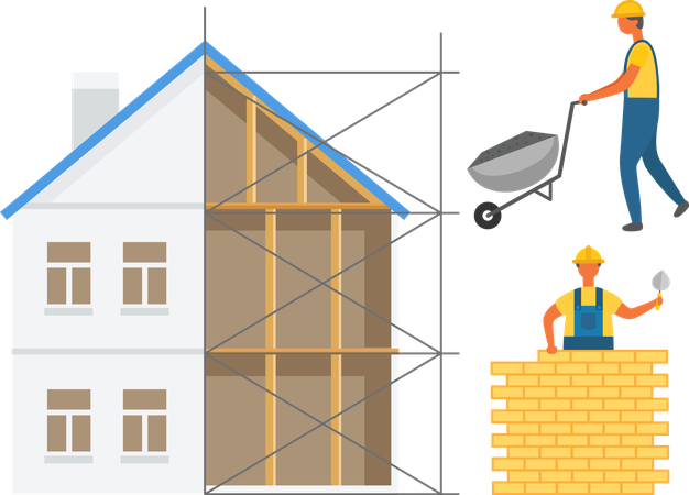 House construction zone  Illustration