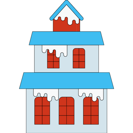 House covered in snow Illustration