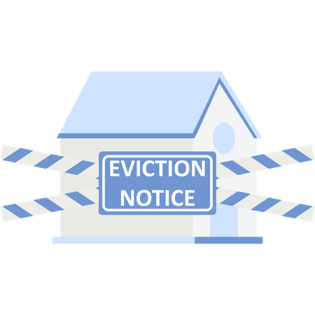 House covered with eviction notice  Illustration