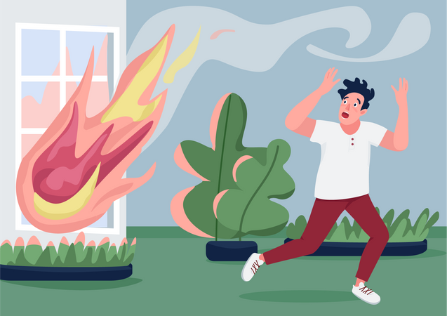 House fire  Illustration