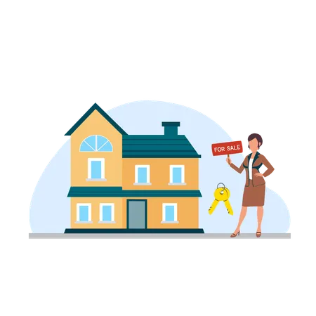 Real Estate Flat Illustration In This Design You Can See How Technology Connect To Each Other Each File Comes With A Project In Which You Can Easily Change Colors And More Illustration