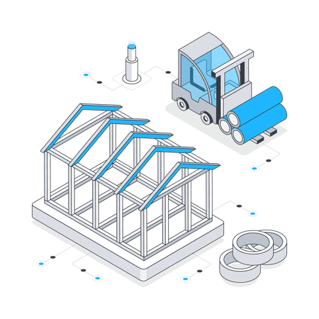 House Framing  Illustration